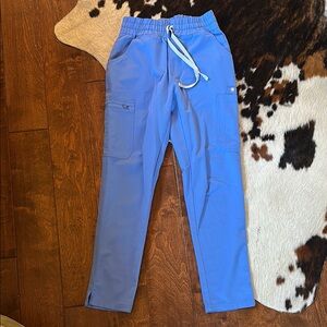 Figs Ceil Blue High Waisted Yola Scrub Pants